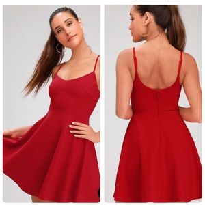 Lulu’s Red Skater Dress Sz-M